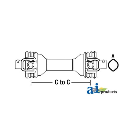 A & I Products Driveline; W/ 1 3/8" 6 Spline QD Yokes 56" x5.25" x5.25" A-W210012100101-A